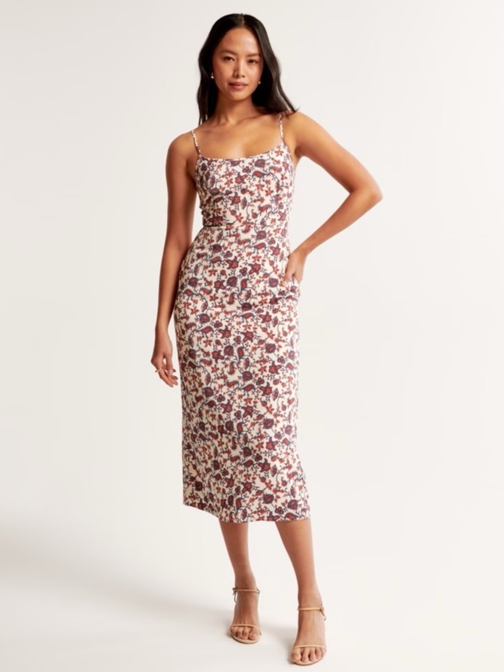 Scoopneck Slip Midi Dress